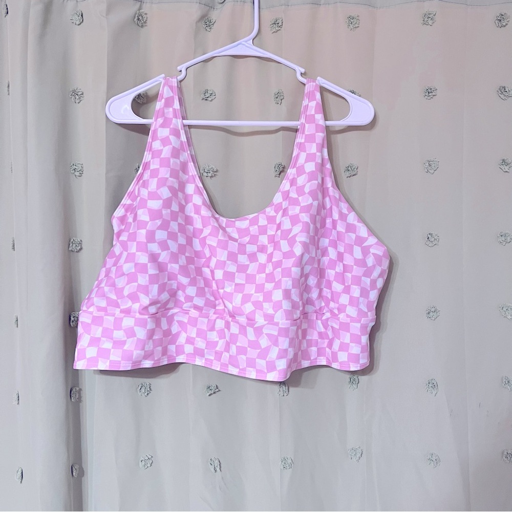 NWT Pink and White Checkered Old Navy Bikini Plus Size 4x